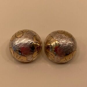 92.5 Sterling Clip On Flower Earrings